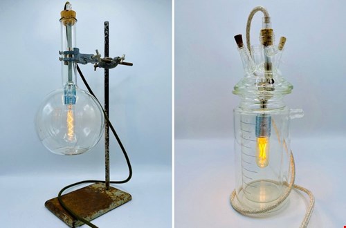 Zo tof: een lamp van laboratoriumglas
